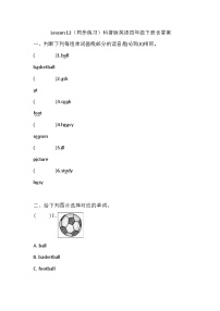 小学英语科普版（2024）四年级下册Lesson 12 Revision精品达标测试