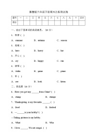 湘鲁版六年级英语下册期末达标测试B卷（有答案）