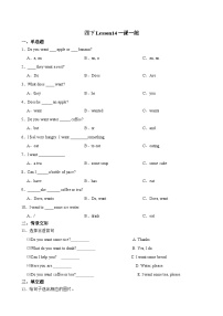 接力版（2024)Lesson 14 Do you want milk or water?优秀同步达标检测题