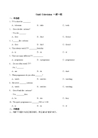 五年级下册Unit 3 Television优秀同步达标检测题