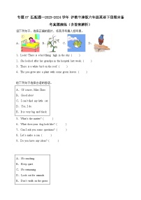 专题07 匹配题-沪教牛津版英语六年级下册期末备考真题演练（含答案解析）