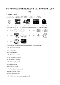 2022-2023学年山东省淄博市张店区五年级（上）期末英语试卷（五四学制）