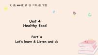 人教版PEP（2024）三年级下册（2024）Unit 4 Healthy food背景图ppt课件