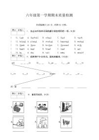 2024-2025学年陕旅版英语六年级上册期末质量检测7（含答案）