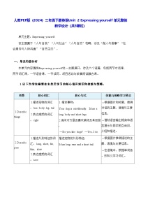 小学英语人教版PEP(2024)三年级下册(2024)Unit 2 Expressing yourself教学设计