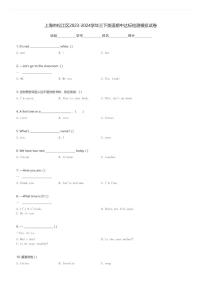 上海市松江区2023-2024学年三下英语期中达标检测模拟试卷(含解析)