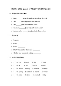 （含解析）北京版（2024）小学英语三年级下册期中综合练习