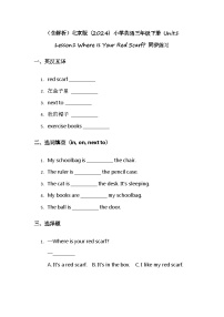 小学英语北京版（2024）三年级下册（2024）Lesson 1 Where Is Your Red Scarf?练习