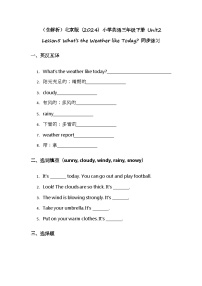 北京版（2024）三年级下册（2024）Lesson 5 What's the Weather like Today?课后测评
