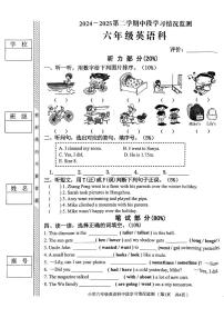 广东省揭阳市普宁市2024-2025学年第二学期期中测试六年级英语试卷