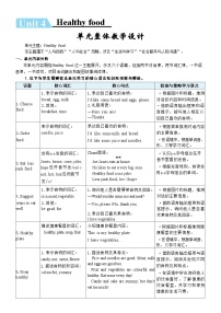 小学英语人教版PEP（2024）三年级下册（2024）Unit 4 Healthy food第1课时教学设计及反思