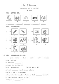 小学英语鲁科版 (五四制)2024四年级下册Lesson 3 How much is this shirt?优秀课时作业