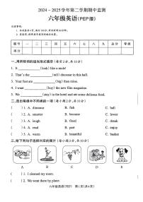 甘肃省临夏回族自治州临夏县2024-2025学年六年级下英语期中试卷