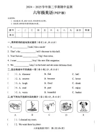 甘肃省临夏回族自治州临夏县2024-2025学年六年级下英语期中试卷