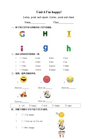 英语二年级上册（2024）Unit 4 I'm happy!精品一课一练
