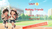 小学英语人教版PEP（2024）三年级上册（2024）Unit 1 Making friends Part B背景图ppt课件