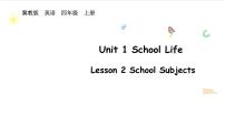 小学英语冀教版（三起）2024四年级上册（2024）Unit 1 School lifeLesson 2 School subjects授课课件ppt