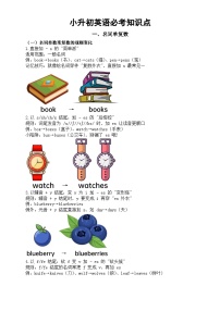 小学英语小升初必考知识点讲解系列（名词单复数+各种时间表达）