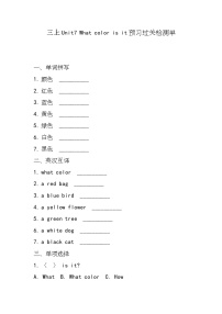 湘少版（2024）三年级上册（2024）Unit 7 What colour is it?精品习题