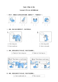 小学英语北京版（2024）一年级上册（2024）Lesson 11 We Are All Different优秀练习题