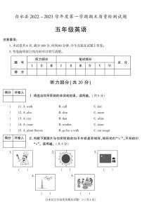 陕西省渭南市白水县2022-2023学年五年级上册期末考试英语试卷