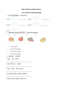 小学英语人教版PEP（2024）三年级上册（2024）Unit 4 Plants around us Part A练习题