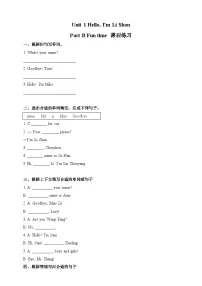陕旅版（2024）三年级上册（2024）Unit 1 Hello, I'm Li Shan课后作业题