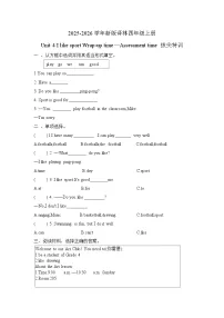 小学英语Unit 4 I like sport精品同步练习题