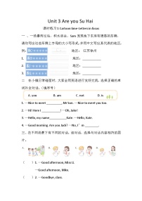 小学英语译林版（三起）（2024）三年级上册（2024）Unit 3 Are you Su Hai?练习题