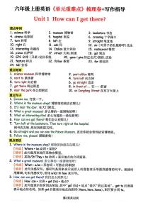 人教版六年级册英语上册期末1-6单元必背重难点知识点汇总