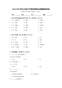 期末全真模拟培优卷-科普版小学英语三下（含解析）