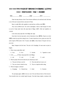 【期末】专题11 阅读理解-鲁教版（五四制）小学英语六下-期末复习考点培优专项卷（含解析）