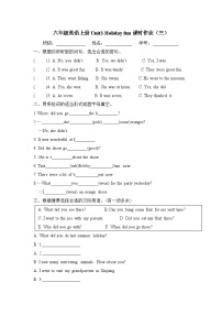 小学英语牛津译林版六年级上册Unit 3 Holiday fun练习题