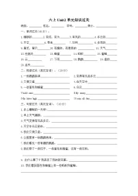 牛津译林版六年级上册Unit 2 What a day!学案