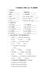 小学英语牛津译林版六年级上册Unit 3 Holiday fun课时练习
