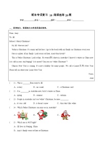 译林版英语五年级上册期末复习专项10 阅读选择20篇专项训练(含答案）