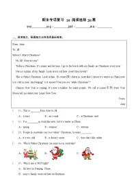 译林版英语五年级上册期末复习专项10 阅读选择20篇专项训练(含答案）