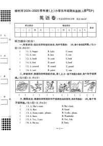 广西柳州市2024-2025学年五年级上学期期末英语试题