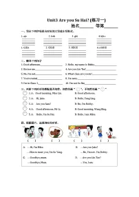 小学译林版（三起）（2024）Unit 3 Are you Su Hai?练习题