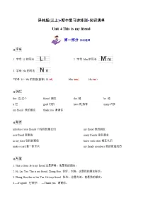 译林英语三年级上册期末复习之Unit 4 (知识清单)(有答案）