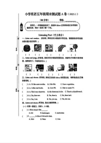 山东省济南市历下区2024-2025学年五年级上学期期末英语试卷