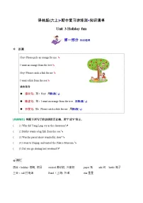 小学牛津译林版Unit 3 Holiday fun导学案