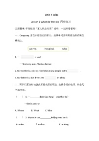 冀教版（三起）2024四年级上册（2024）Unit 4 JobsLesson 1 What do they do?精品达标测试