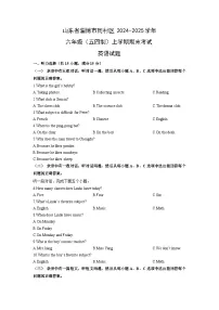山东省淄博市周村区2024-2025学年六年级（五四制）上学期期末考试英语试卷（学生版）