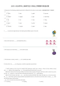 2025~2026学年上海闵行区六年级上学期期中英语试卷（有答案解析）