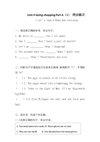 小学英语人教版PEP（2024）四年级下册（2024）Part A课时练习