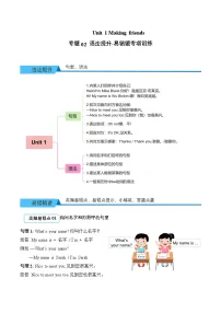 Unit 1 Making friends 期末复习（易错题专项训练·语法提升）英语人教PEP版三年级上册（新教材）（含答案与解析）