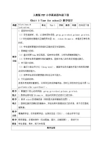 人教版PEP（2024）四年级下册（2024）Part B公开课教案