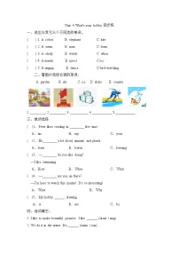 小学英语外研版（三起）2024三年级下册（2024）Unit 4 What's your hobby?综合训练题