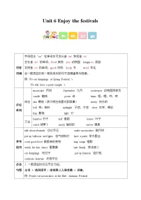 英语五年级上册（2024）Unit 6 Enjoy the festivals导学案